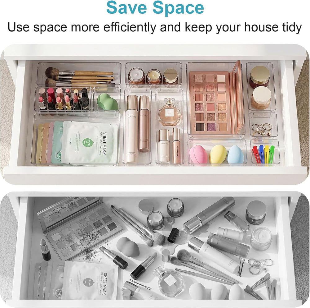 Radikor Schubladen Organizer 16-teilig, Schminktisch Organizer 4 Größen