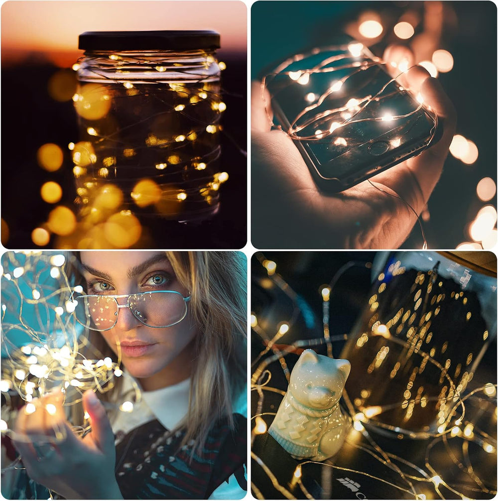 Jsdoin LED Mini Lichterkette mit Batterie, 6x20er Micro außen Lichterkette