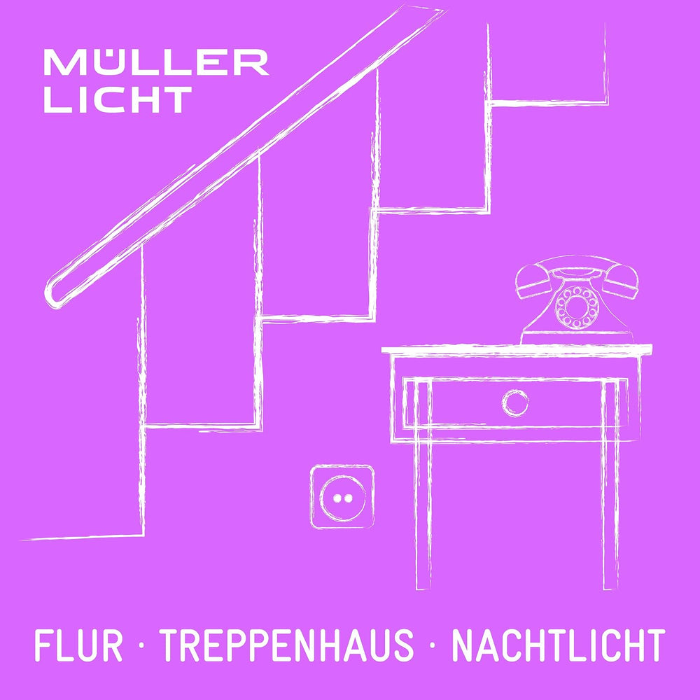Müller Licht LED Leuchte aus Kunststoff mit Bewegungs-/Dämmerungssensor mit 0,9 Watt 1500K ML400072, Weiß