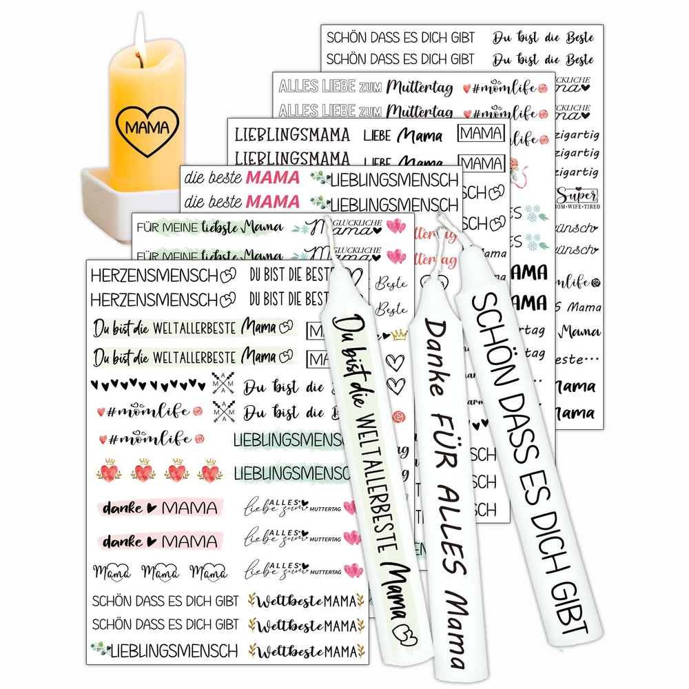 Kerzentattoos Weihnachten & Advent – Kerzen Sticker Set für DIY Deko