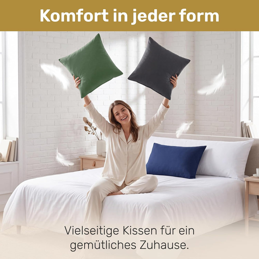 Lavea® 2er Set Kissenbezug - 40x40 - Eukalyptus