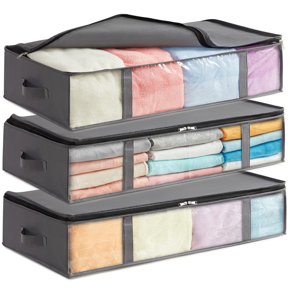 Lifewit 2 Stück 40L Unterbett Aufbewahrungsbox, Faltbare Unterbettkommode