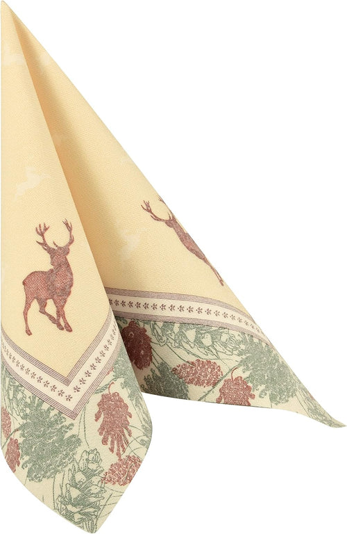 Papstar, 50 Servietten "ROYAL Collection" 1/4-Falz 40 cm x 40 cm "Majestic Deer", #85654