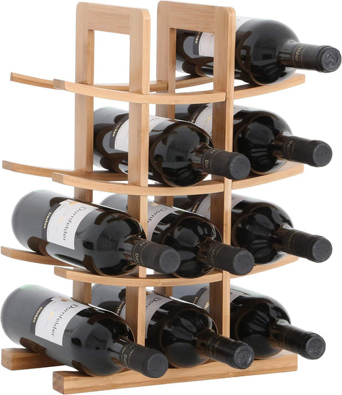 Weinregal aus Bambus für 12 Flaschen
