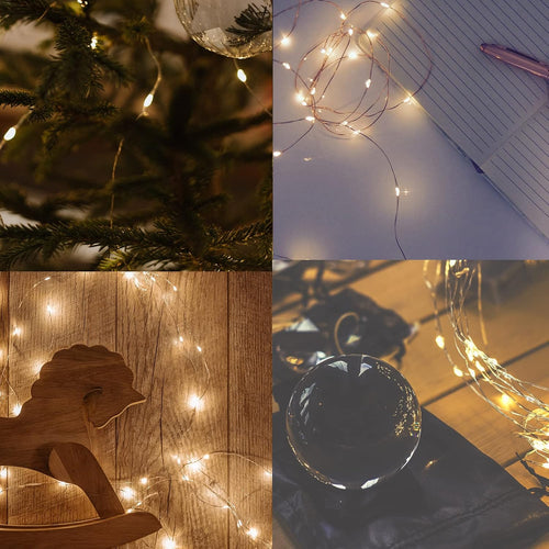 Jsdoin LED Mini Lichterkette mit Batterie, 6x20er Micro außen Lichterkette