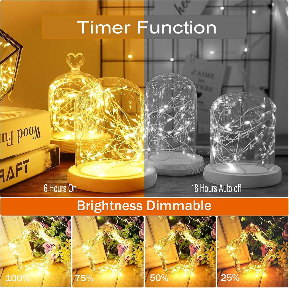 2 Stück LED Lichterkette, 50LED 5M / 17Ft 8 Modi USB lichterkette außen/innen Wasserdichte mit Fernbedienung für Schlafzimmer, Hof, Hochzeit, Weihnachten, DIY etc (Warmweiß)