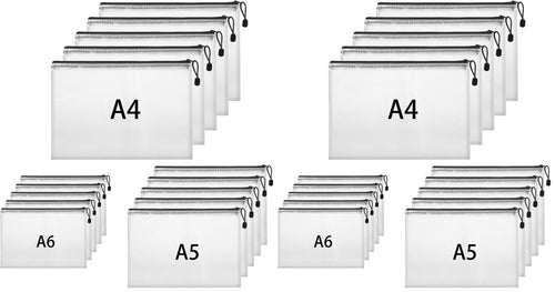 Hemiks 15 Stück Dokumententaschen A4+A5+A6, Dokumentenmappe Wasserabweisend