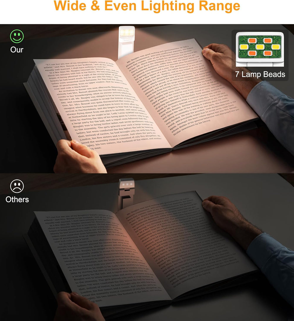 Gritin Leselampe Buch Klemme, Aufladbare Buchlampe Augenschonend Leselicht