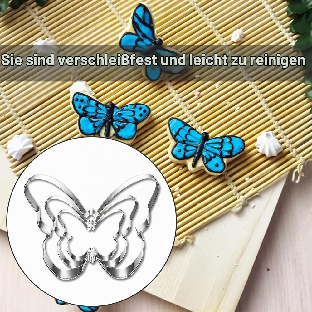 3 Stück Schmetterling Ausstecher Set,Ausstecher Schmetterling