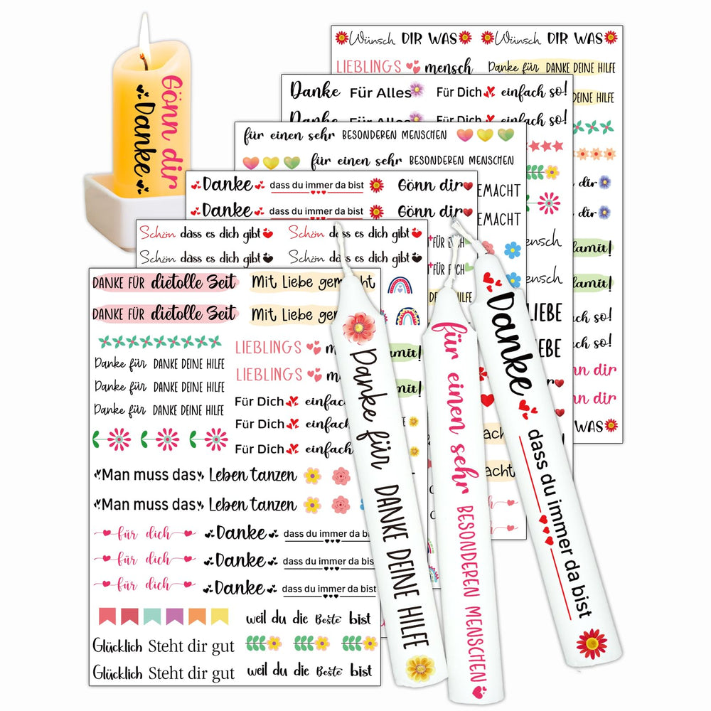 Kerzentattoos Weihnachten & Advent – Kerzen Sticker Set für DIY Deko