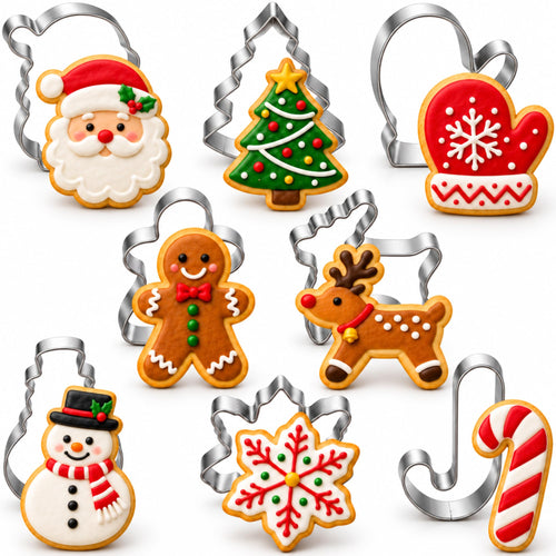 Set mit 10 Ausstechformen Weihnachten, Ausstecher weihnachten aus Edelstahl, Weihnachten Ausstechformen für Dekoration Keks/Kuchen/Plätzchen/Gebäck, Keksausstecher Weihnachten 10 Stück