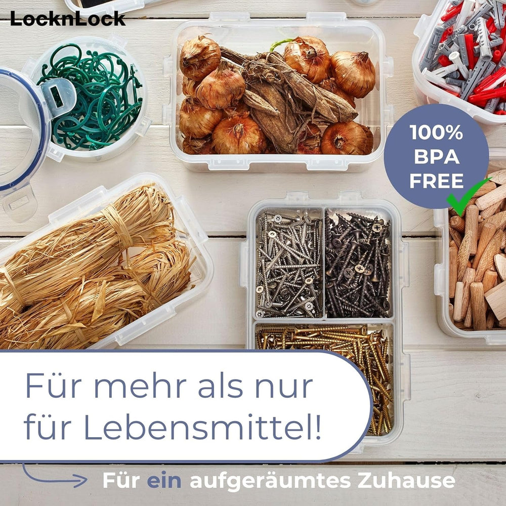LocknLock PP Classic Vorratsdose mit Ablaufgitter | 1 L | 20,5 x 13,4 x 6,9 cm | 100 % luft- und wasserdicht | Gefrier-& Kühlschrank Organizer | Spülmaschinen-& Mikrowellengeeignet