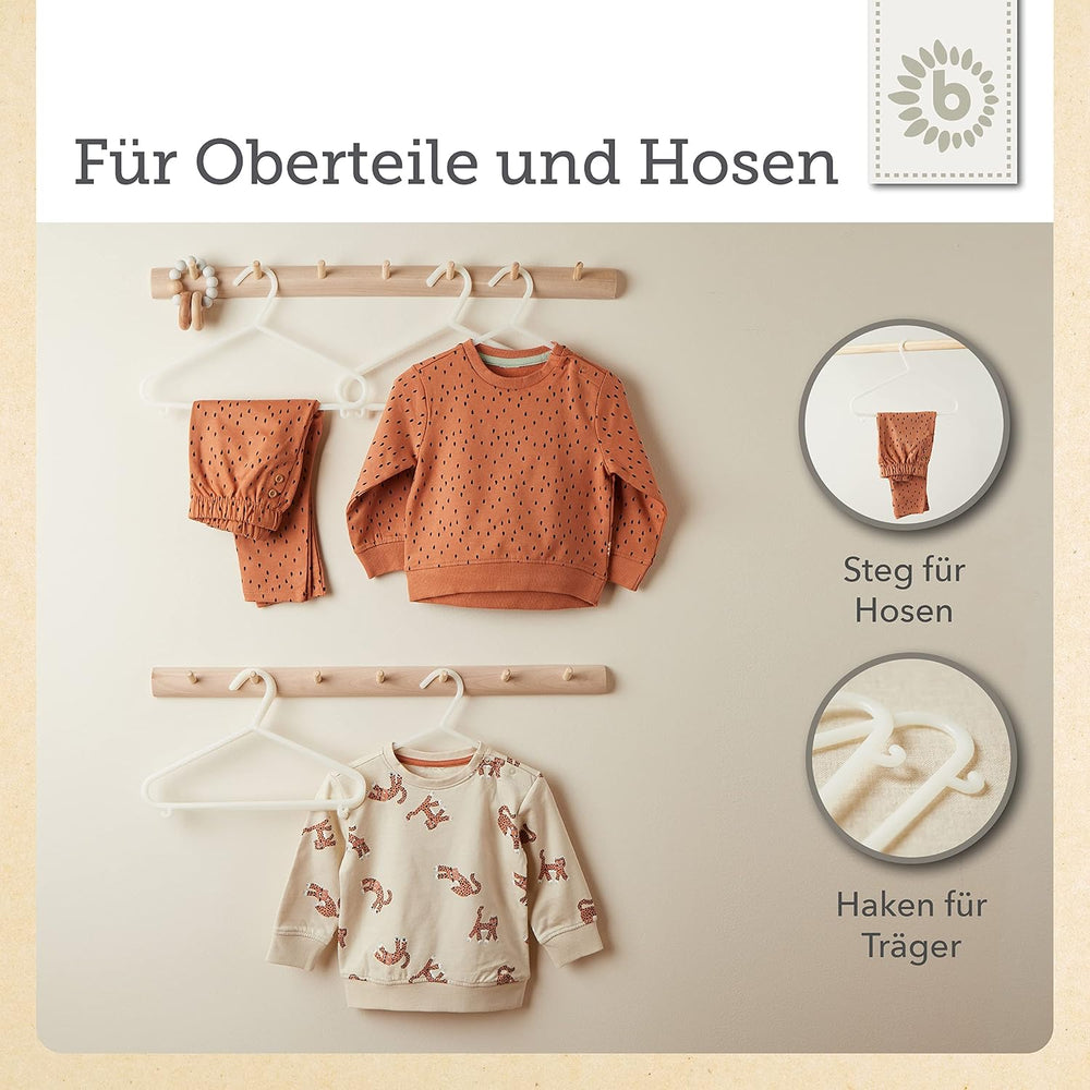 Bieco 04-014147 - Kinder Kleiderbügel im 8er Set, perlmutt