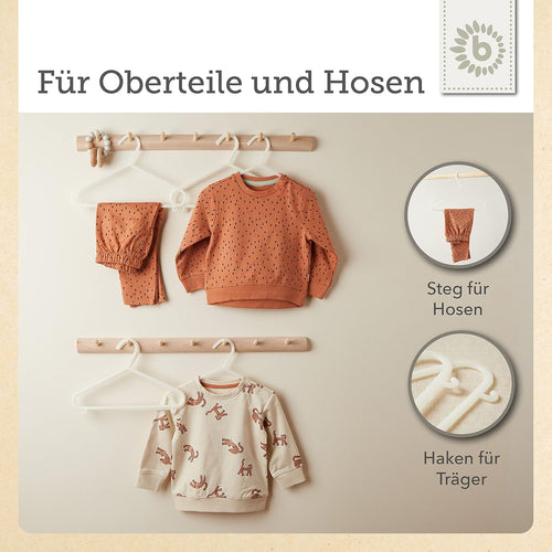 Bieco 04-014147 - Kinder Kleiderbügel im 8er Set, perlmutt