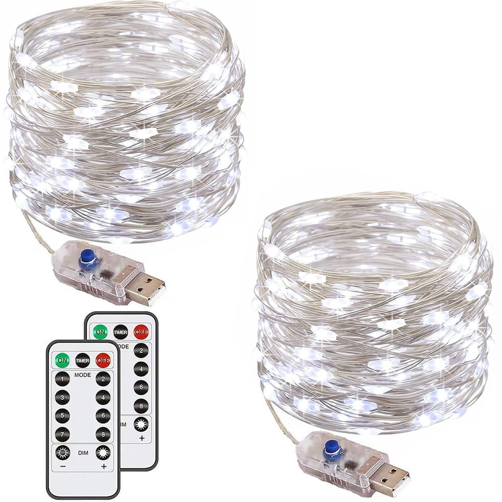 Augone 2 Stück lichterkette usb, 12m 120 LED Lichterkette Innen Warmweiß