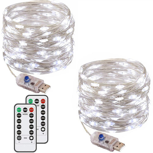 Augone 2 Stück lichterkette usb, 12m 120 LED Lichterkette Innen Warmweiß