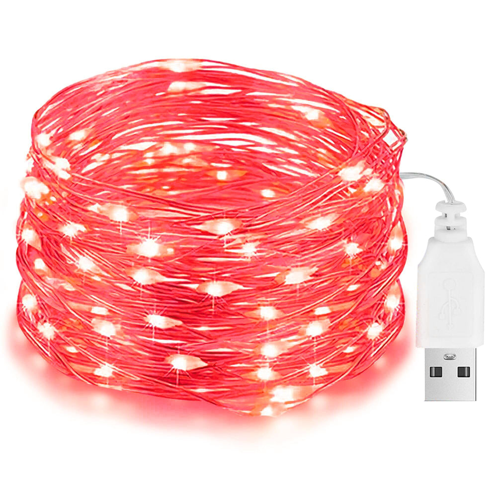 LED Lichterkette USB, 10M 100LED Kupferdraht Lichterkette Innen, Warmweiß