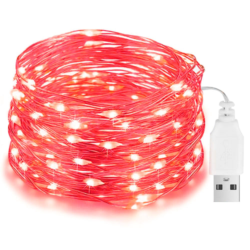 LED Lichterkette USB, 10M 100LED Kupferdraht Lichterkette Innen, Warmweiß