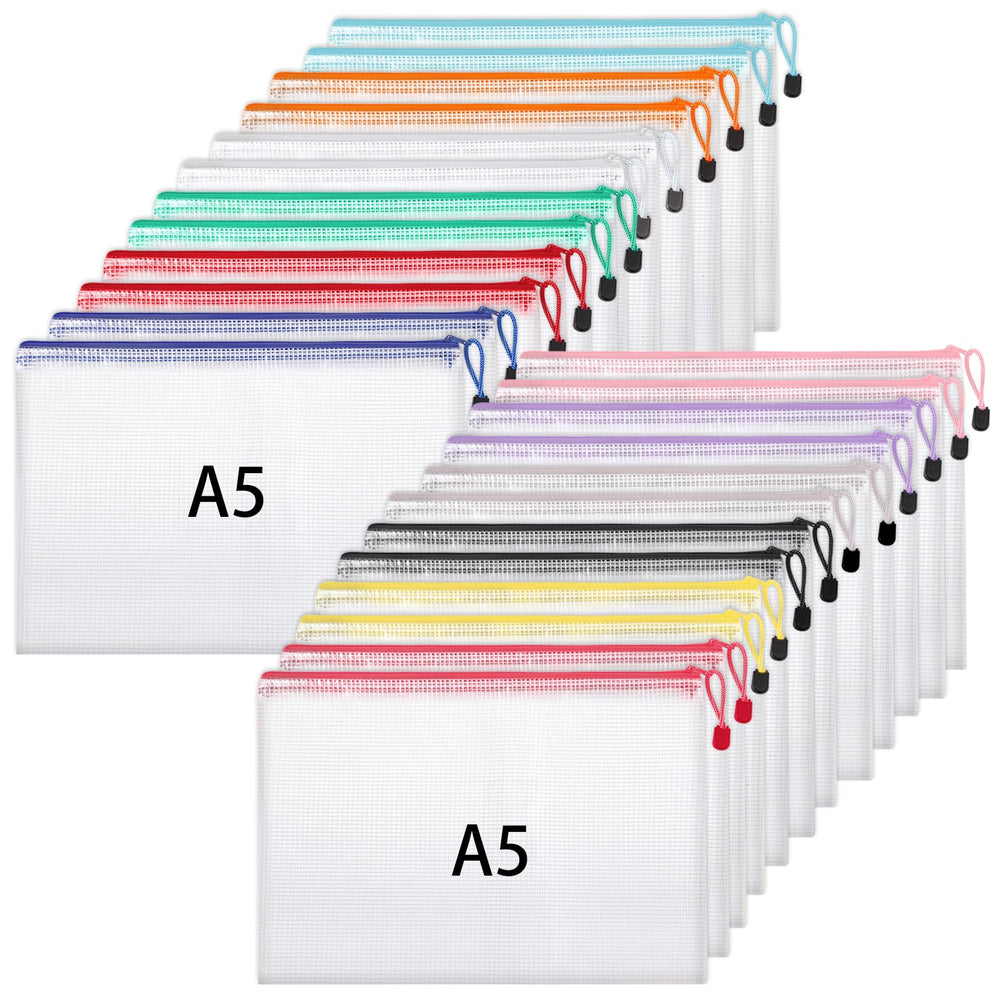 Hemiks 15 Stück Dokumententaschen A4+A5+A6, Dokumentenmappe Wasserabweisend