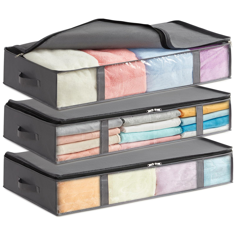 Lifewit 2 Stück 40L Unterbett Aufbewahrungsbox, Faltbare Unterbettkommode