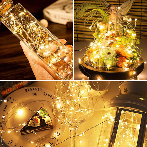 LED Lichterkette USB, 10M 100LED Kupferdraht Lichterkette Innen, Warmweiß