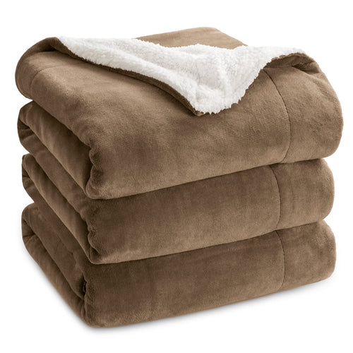 BEDSURE Sherpa Kuscheldecke Flauschig 150x200 - Sofadecke, Grau