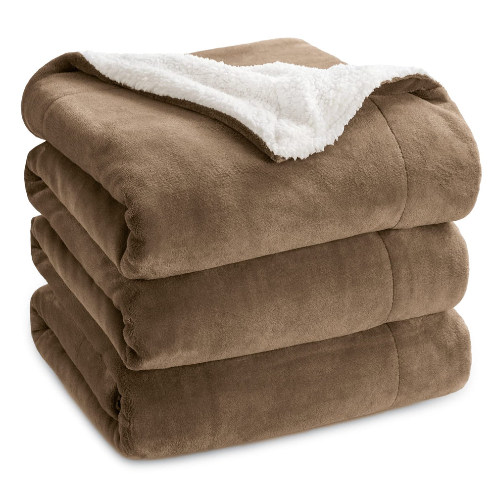 BEDSURE Sherpa Kuscheldecke Flauschig 150x200 - Sofadecke, Grau