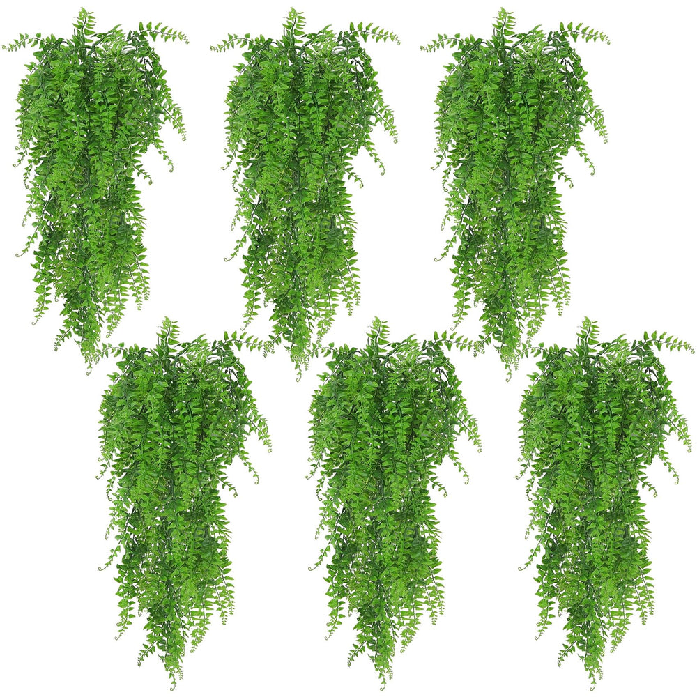 Huryfox Künstliche Pflanzen Hängend Farn Ranken - Kunststoff Ivy Blätter Dekoration für Innen und Außenbereiche, Künstliche Blattpflanzen Deko für Wohnzimmer, Küche, Balkon, Garten, Schlafzimmer