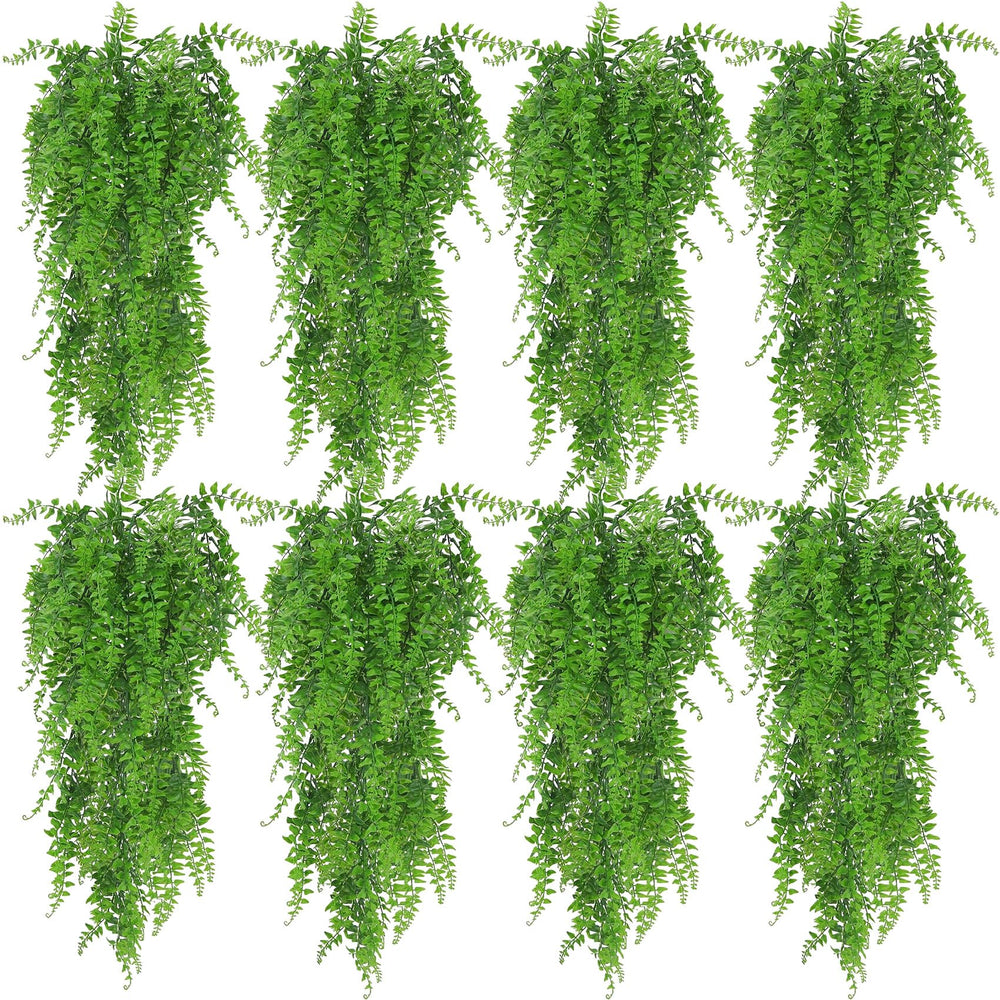 Huryfox Künstliche Pflanzen Hängend Farn Ranken - Kunststoff Ivy Blätter Dekoration für Innen und Außenbereiche, Künstliche Blattpflanzen Deko für Wohnzimmer, Küche, Balkon, Garten, Schlafzimmer
