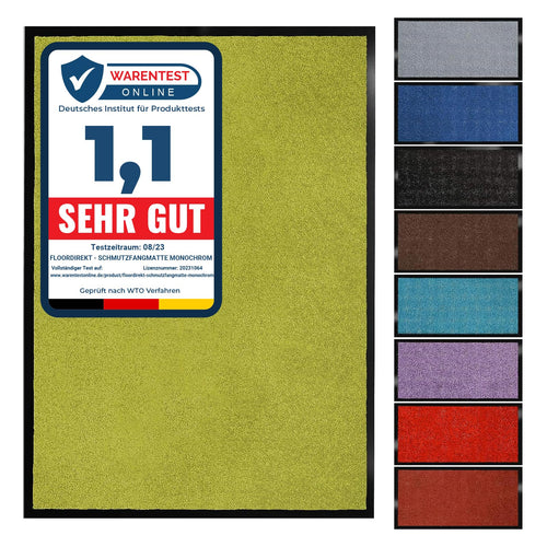 Floordirekt Schmutzfangmatte Monochrom | Fussmatte in 10 Größen & 8 Farben | Türmatte für innen & außen (40 x 60 cm, Schwarz)