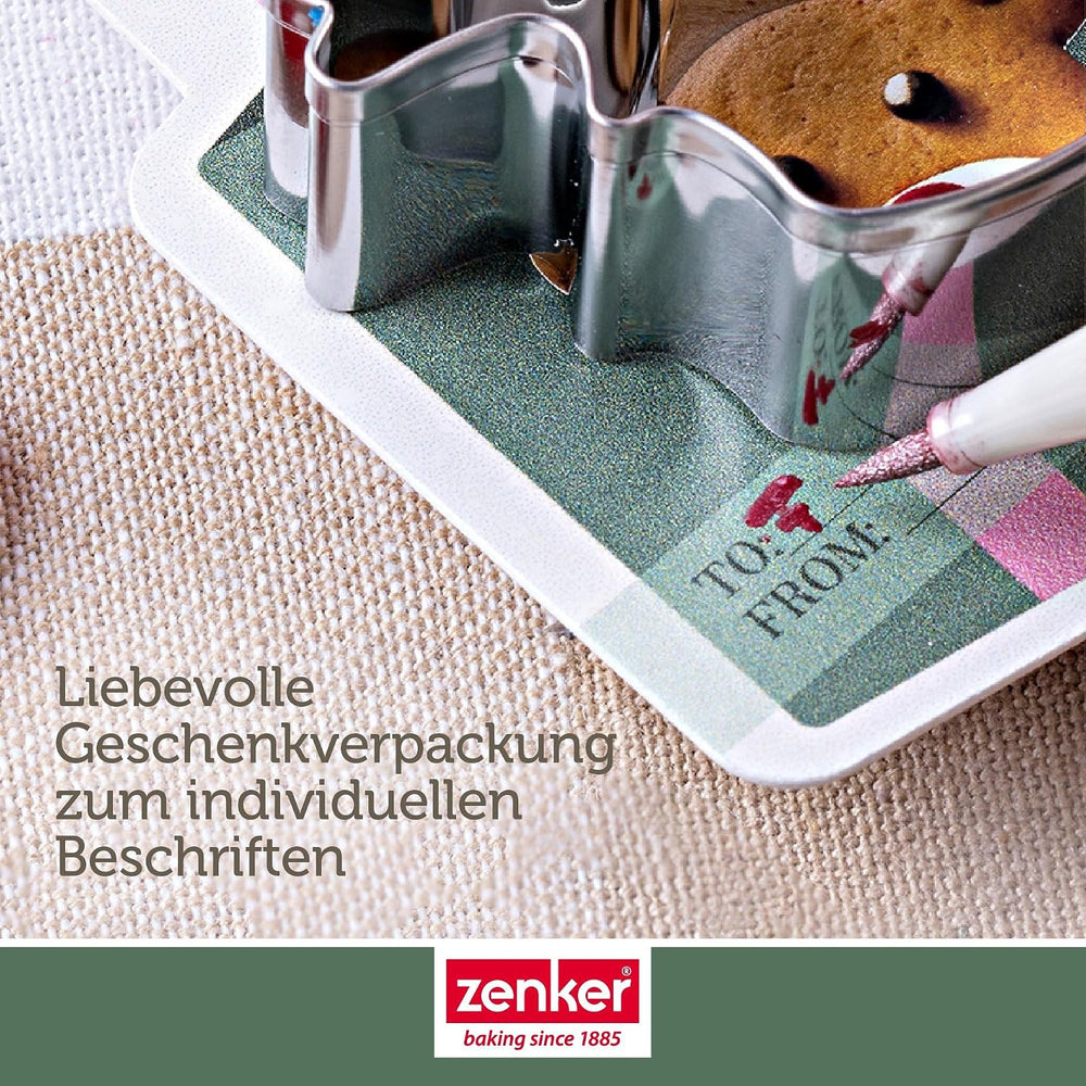 Zenker Ausstecher-Set Linzer Herz und Stern aus Edelstahl – Perfekt für Weihnachtskekse, 3-teilig, inkl. Geschenkverpackung, spülmaschinengeeignet und rostfrei – The Christmas Candy Shop