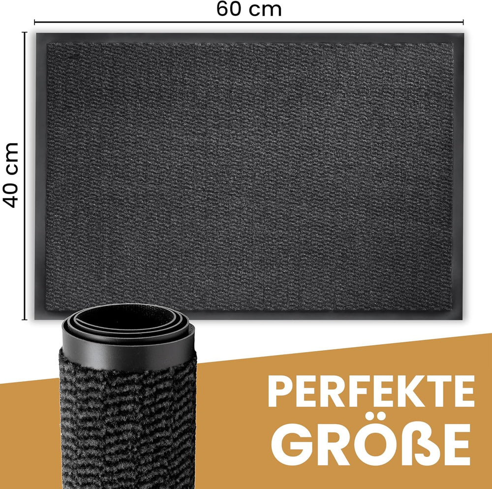 Bodenständig® Saubere Schuhe Dank saugstarkem Stoff (robust) perfekte Größe Anthrazit in 40x60cm - Fußmatte innen, Fussmatte innen - Schmutzfangmatte für innen Türmatte