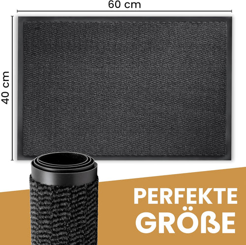 Bodenständig® Saubere Schuhe Dank saugstarkem Stoff (robust) perfekte Größe Anthrazit in 40x60cm - Fußmatte innen, Fussmatte innen - Schmutzfangmatte für innen Türmatte