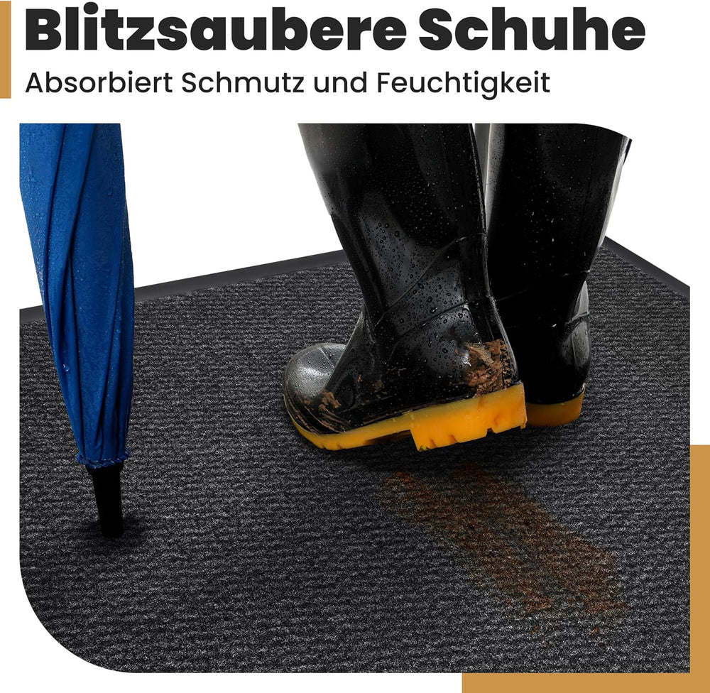 Bodenständig® Saubere Schuhe Dank saugstarkem Stoff (robust) perfekte Größe Anthrazit in 40x60cm - Fußmatte innen, Fussmatte innen - Schmutzfangmatte für innen Türmatte