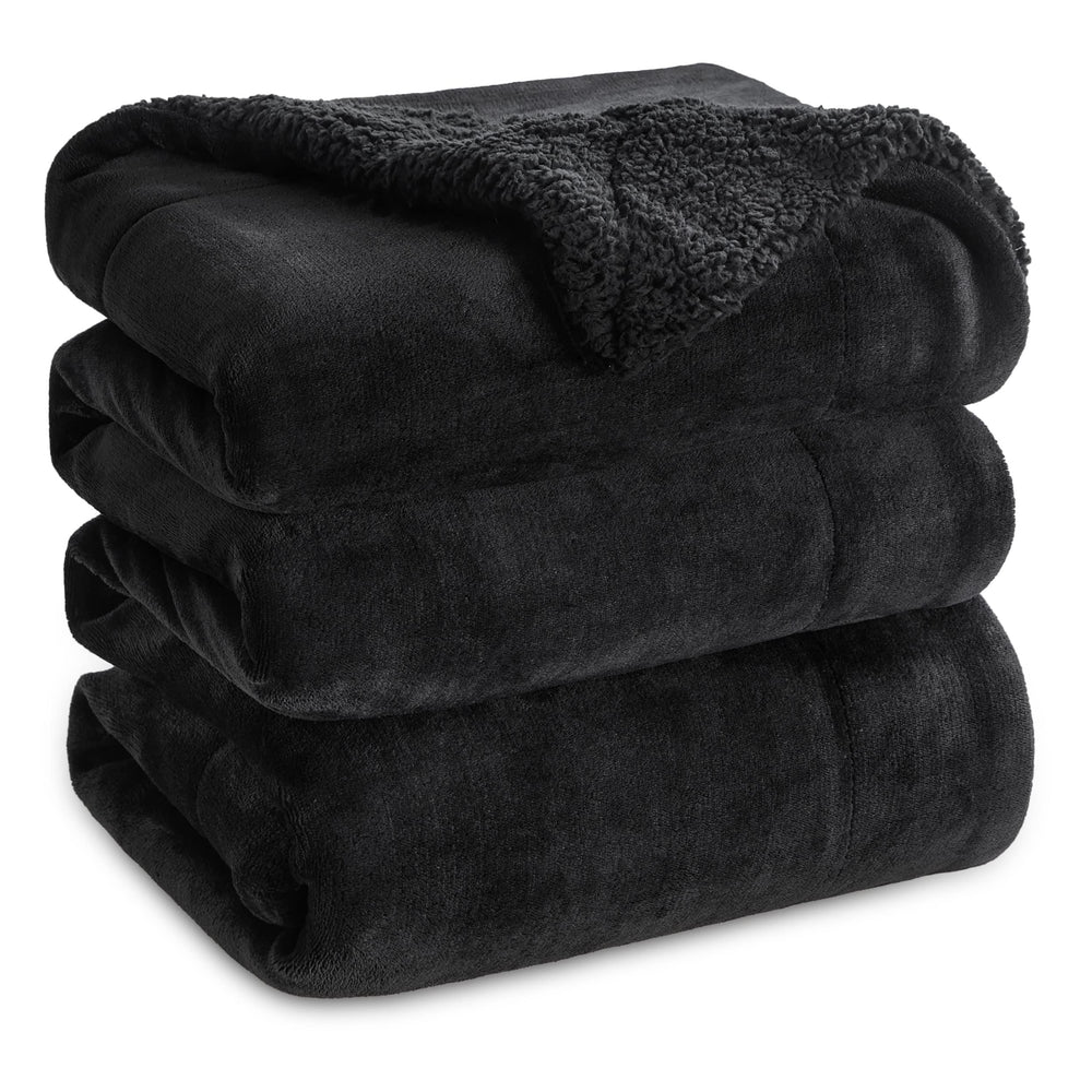 BEDSURE Sherpa Kuscheldecke Flauschig 150x200 - Sofadecke, Grau