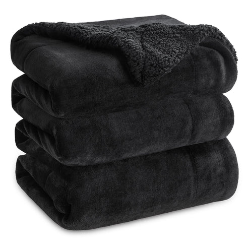 BEDSURE Sherpa Kuscheldecke Flauschig 150x200 - Sofadecke, Grau