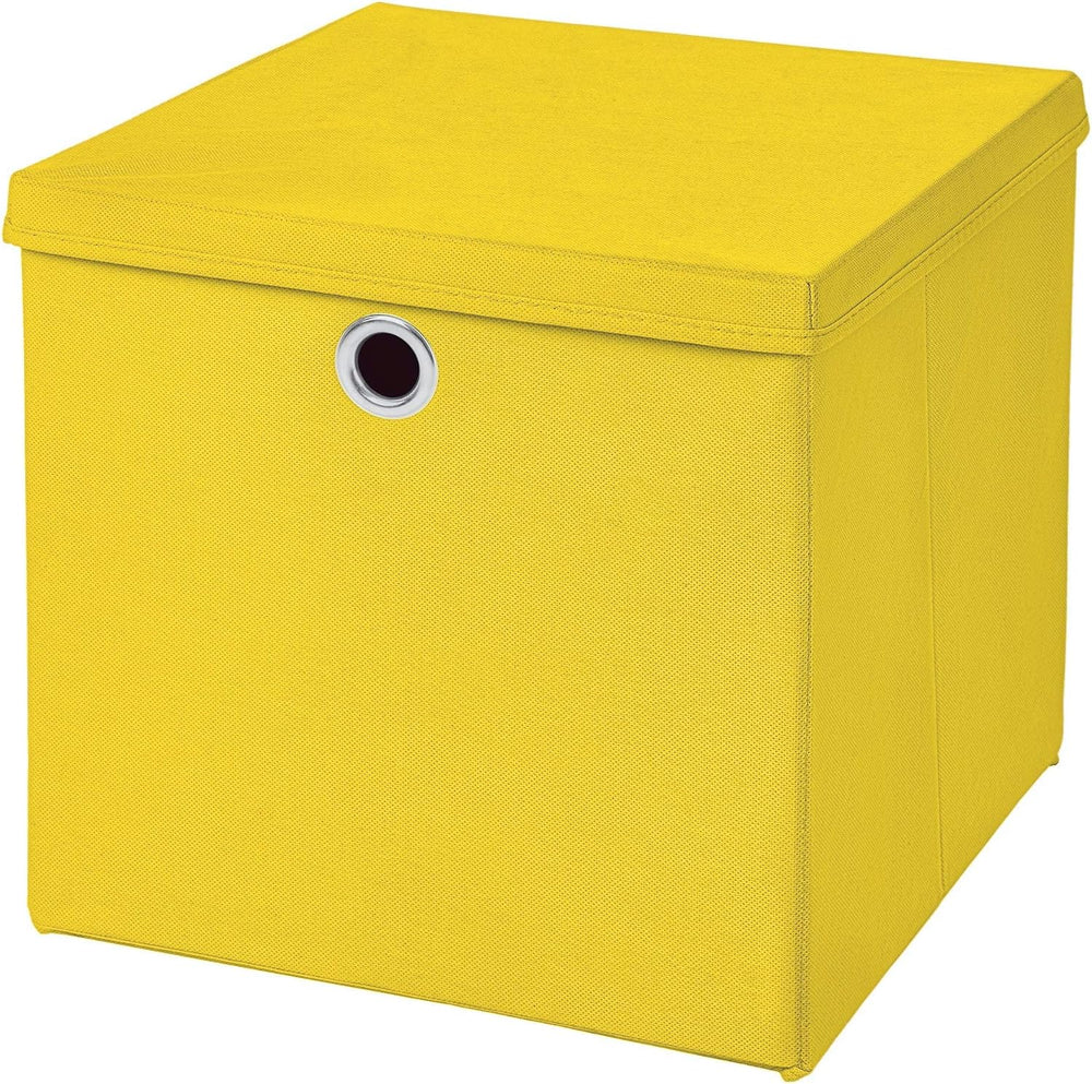 CM3 1 Stück Gelb Faltbox 28 x 28 x 28 cm Aufbewahrungsbox faltbar mit Deckel