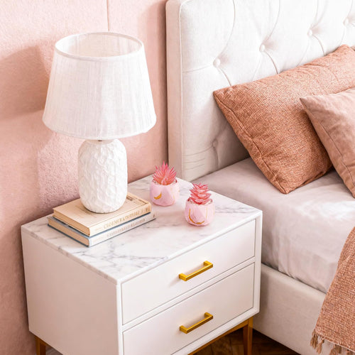 Der Rose 2 Künstliche Sukkulenten in rosa Rautentöpfen für Zimmer und Bad