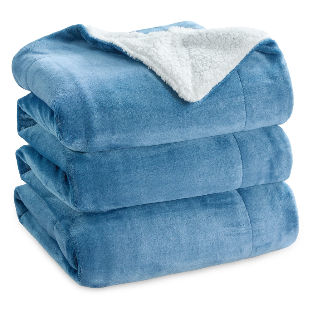 BEDSURE Sherpa Kuscheldecke Flauschig 150x200 - Sofadecke, Grau