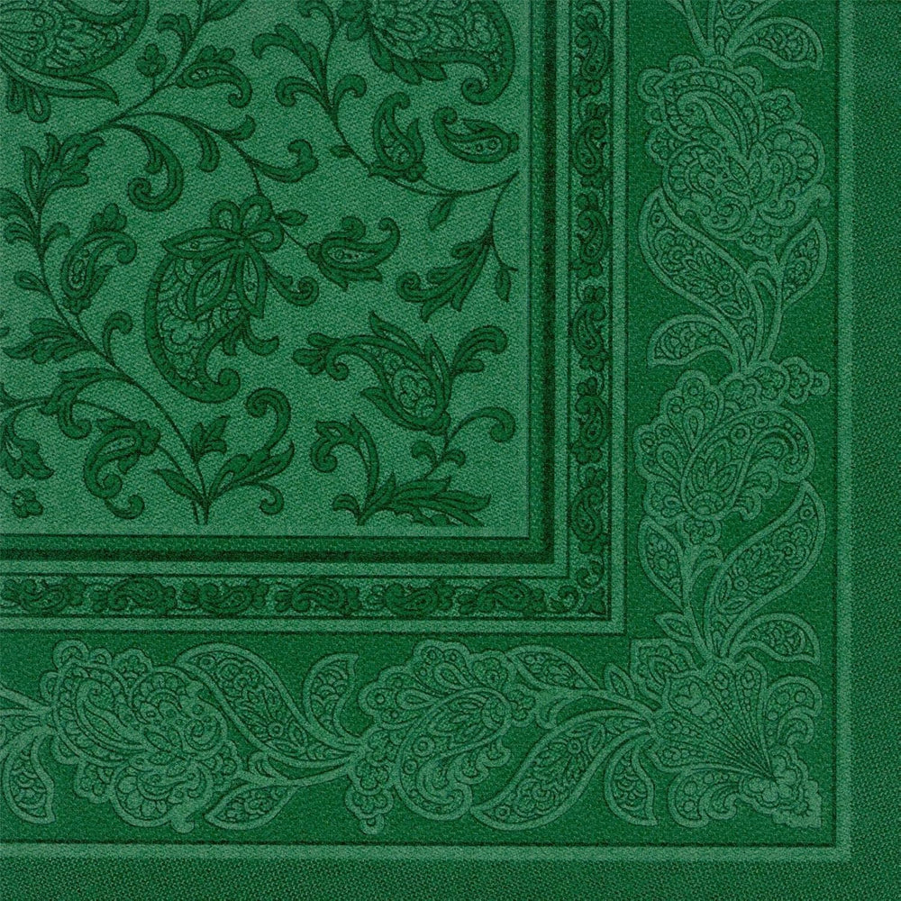 Papstar, 50 Servietten "ROYAL Collection" 1/4-Falz 40 cm x 40 cm dunkelgrün "Ornaments", #11666