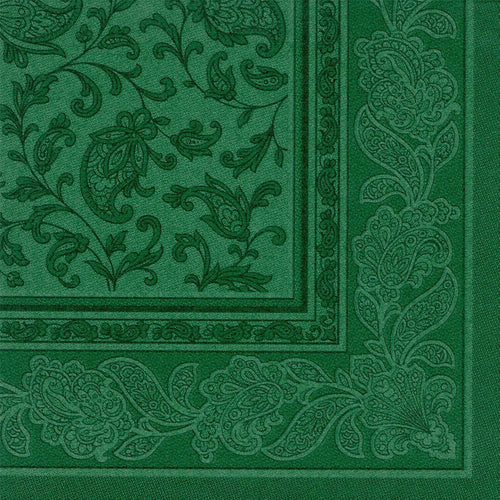 Papstar, 50 Servietten "ROYAL Collection" 1/4-Falz 40 cm x 40 cm dunkelgrün "Ornaments", #11666