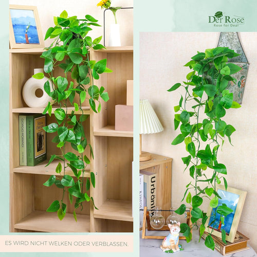Der Rose 86CM Künstliche Pflanzen wie echt Efeutute für Wand Zimmer Deko