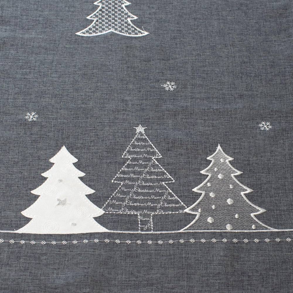 Tischläufer WINTERWALD grau, 40x140 cm, Moderne Tischdecke zu Weihnachten