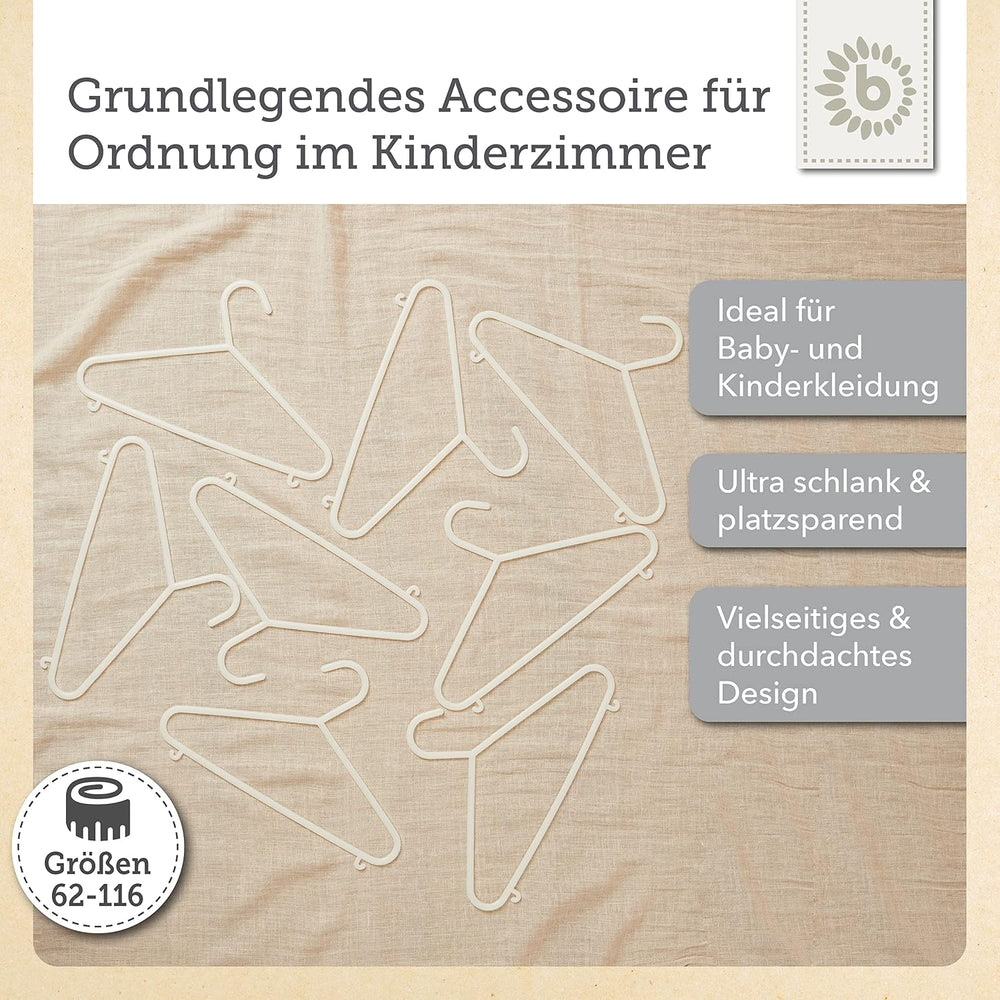 Bieco 04-014147 - Kinder Kleiderbügel im 8er Set, perlmutt