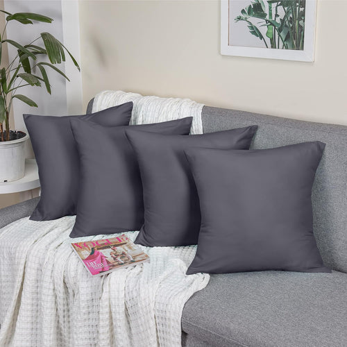 Utopia Bedding Kissenbezug 40x40 4er Set , kopfkissenbezug 40x40 Grau