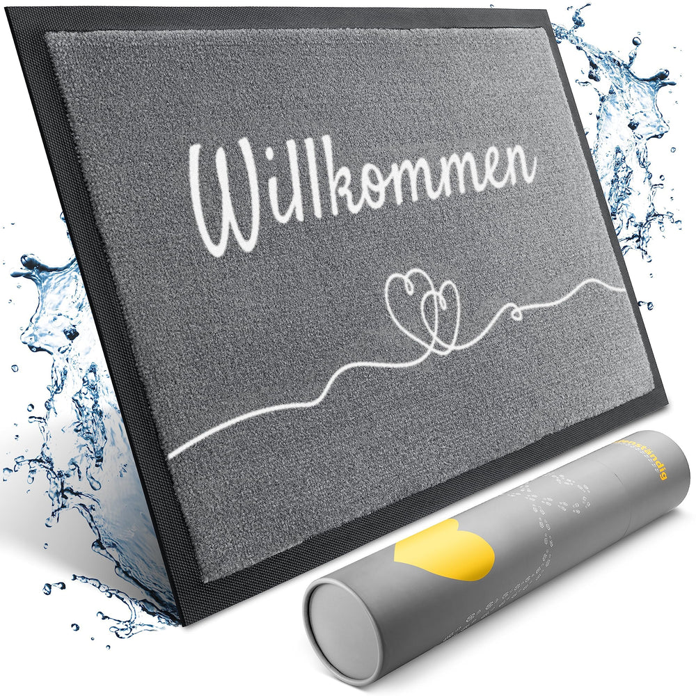 Bodenständig® Saubere Schuhe Dank saugstarkem Stoff (robust) perfekte Größe Anthrazit in 40x60cm - Fußmatte innen, Fussmatte innen - Schmutzfangmatte für innen Türmatte