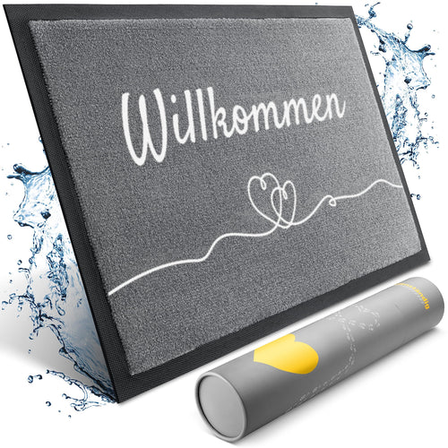 Bodenständig® Saubere Schuhe Dank saugstarkem Stoff (robust) perfekte Größe Anthrazit in 40x60cm - Fußmatte innen, Fussmatte innen - Schmutzfangmatte für innen Türmatte