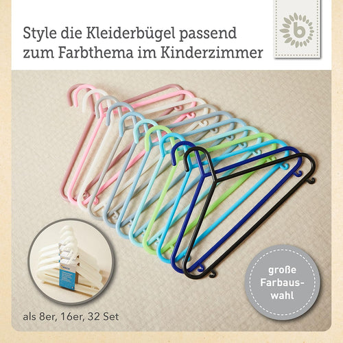 Bieco 04-014147 - Kinder Kleiderbügel im 8er Set, perlmutt