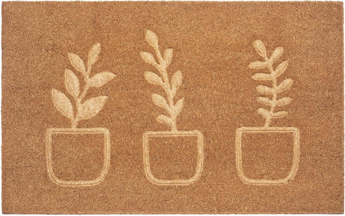 Kokos Fußmatte mit Blumenmuster, 45 x 75 cm
